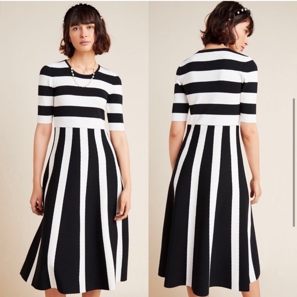 NWT ANTHROPOLOGIE Bailey 44 TORI STRIPED SWEATER DRESS - Picture 1 of 11